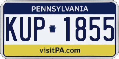 PA license plate KUP1855