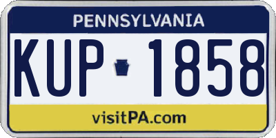 PA license plate KUP1858