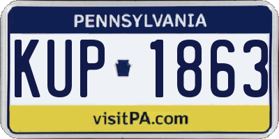 PA license plate KUP1863