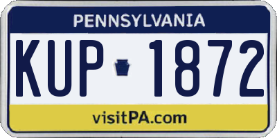 PA license plate KUP1872