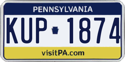PA license plate KUP1874