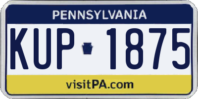 PA license plate KUP1875