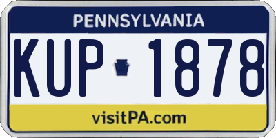PA license plate KUP1878