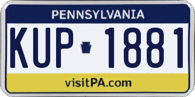 PA license plate KUP1881
