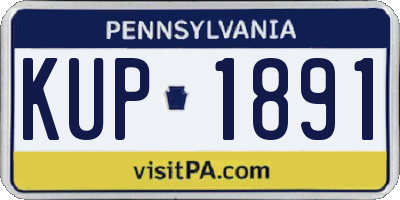 PA license plate KUP1891