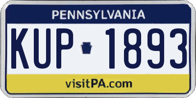 PA license plate KUP1893