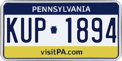 PA license plate KUP1894
