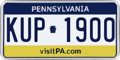 PA license plate KUP1900