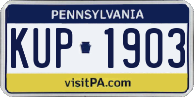PA license plate KUP1903