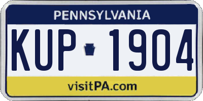 PA license plate KUP1904