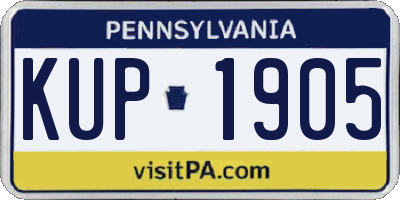 PA license plate KUP1905