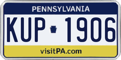 PA license plate KUP1906