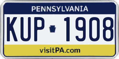 PA license plate KUP1908
