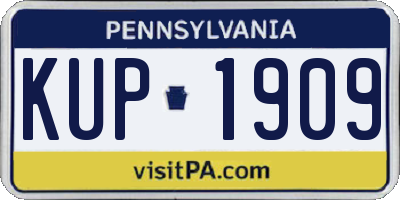 PA license plate KUP1909