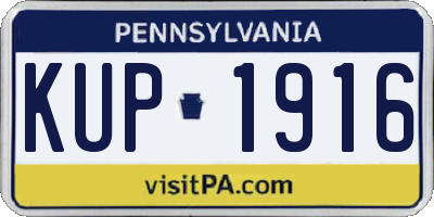 PA license plate KUP1916