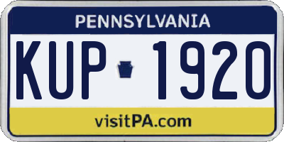 PA license plate KUP1920