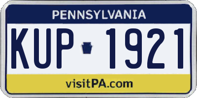 PA license plate KUP1921