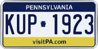 PA license plate KUP1923