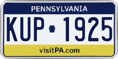 PA license plate KUP1925