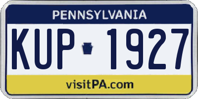 PA license plate KUP1927