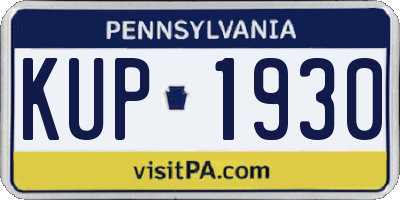 PA license plate KUP1930
