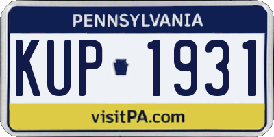 PA license plate KUP1931