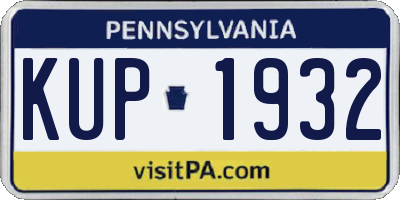 PA license plate KUP1932