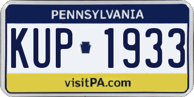 PA license plate KUP1933