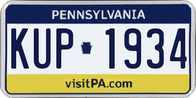 PA license plate KUP1934