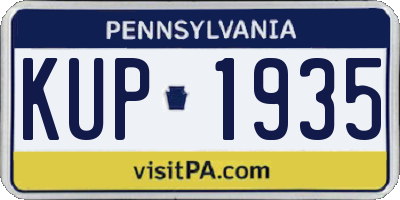 PA license plate KUP1935