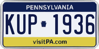 PA license plate KUP1936