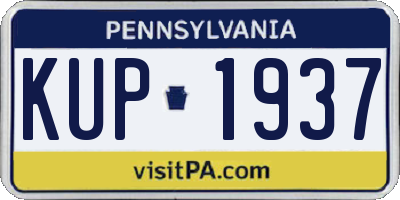PA license plate KUP1937