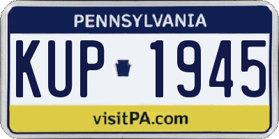 PA license plate KUP1945