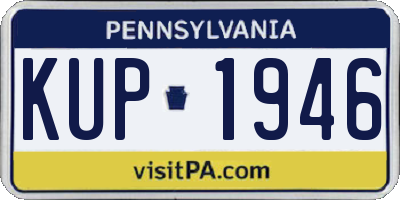 PA license plate KUP1946