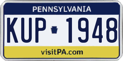 PA license plate KUP1948