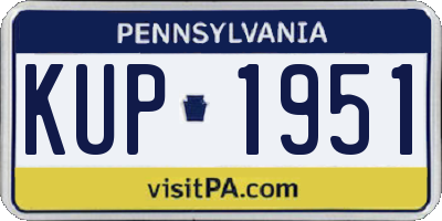 PA license plate KUP1951