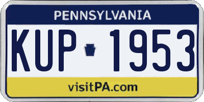 PA license plate KUP1953