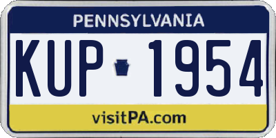 PA license plate KUP1954