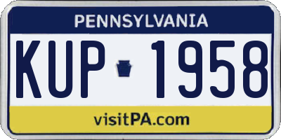PA license plate KUP1958