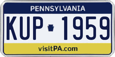 PA license plate KUP1959