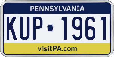 PA license plate KUP1961