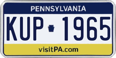 PA license plate KUP1965