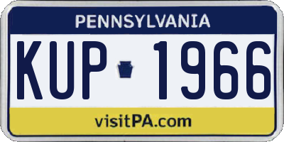 PA license plate KUP1966