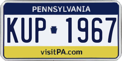 PA license plate KUP1967