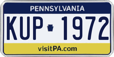 PA license plate KUP1972
