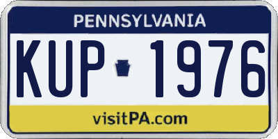 PA license plate KUP1976