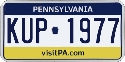 PA license plate KUP1977