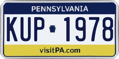 PA license plate KUP1978