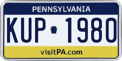 PA license plate KUP1980