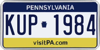 PA license plate KUP1984